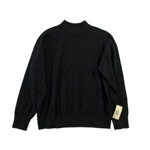 NWT On 34th Sweater Womens Size Large Black Mock Neck Long Sleeve Pullover Soft